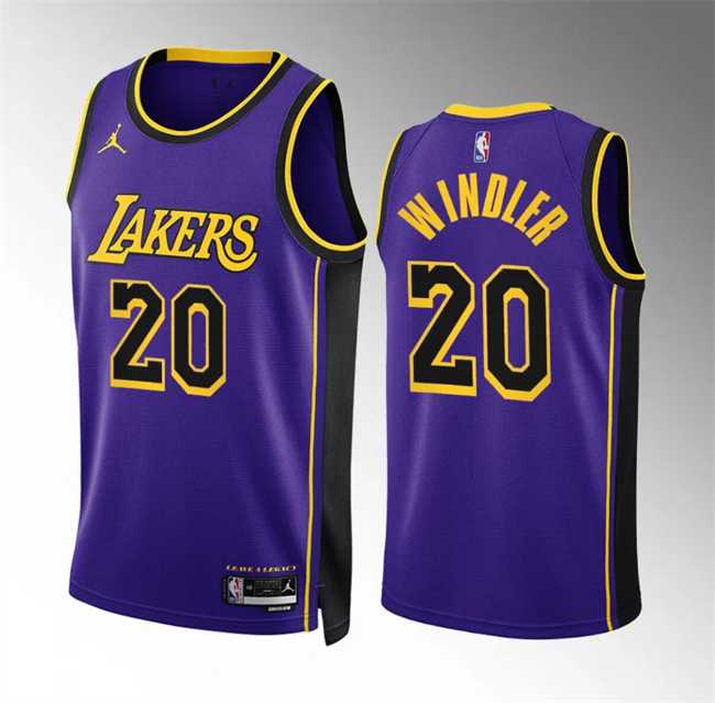 Mens Los Angeles Lakers #20 Dylan Windler Purple Statement Edition Stitched Basketball Jersey Dzhi
